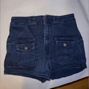 Navy Denim High Waisted Abercrombie & Fitch Shorts Size 26